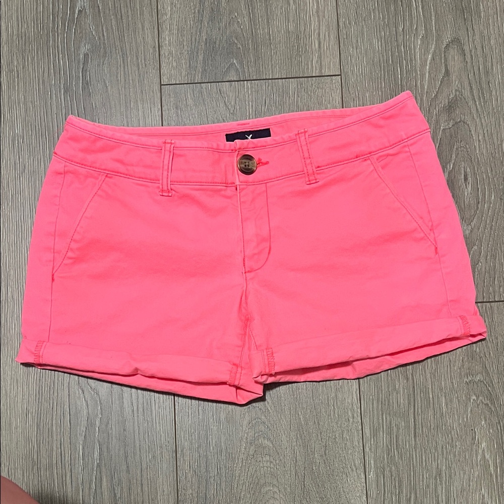 American Eagle Outfitters Neon Pink Midi Stretch Shorts Size 0